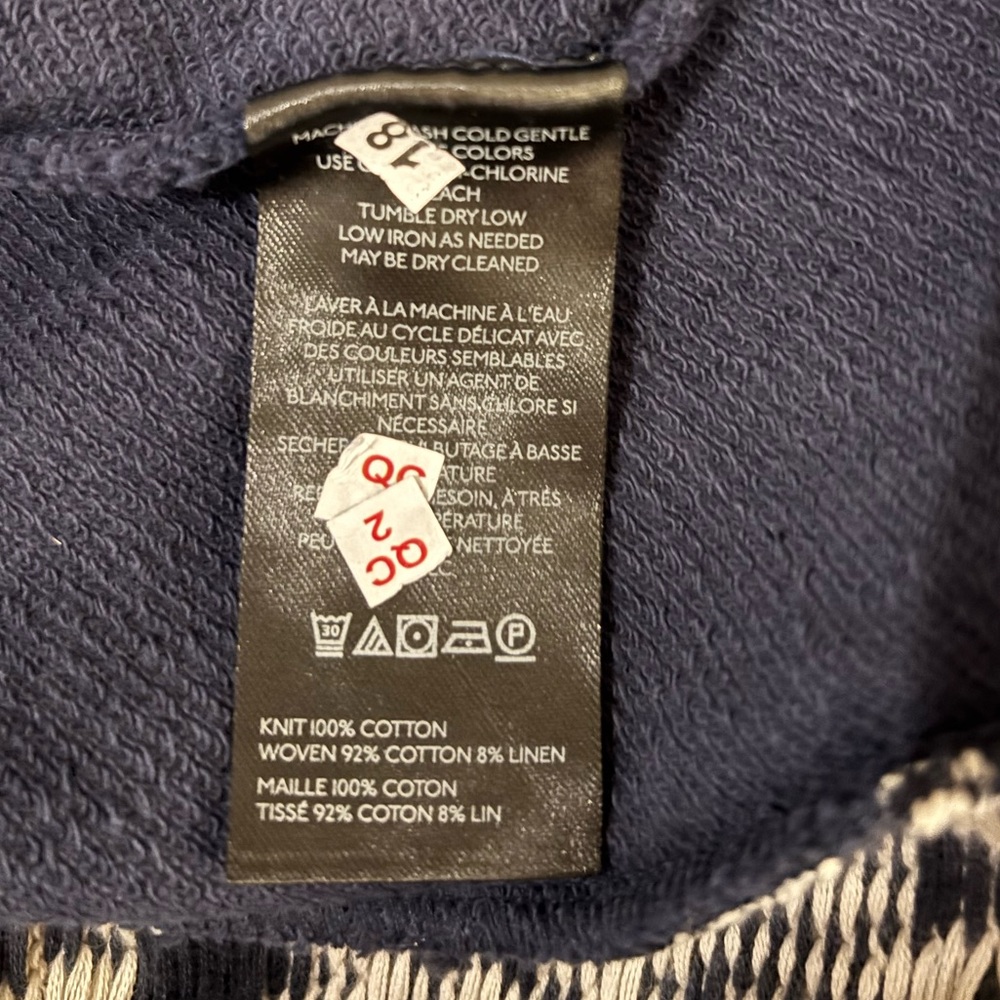 Pilcro/Anthropologie Mixed Media Sweatshirt in Blue Pattern Size M. NWT - Picture 12 of 12